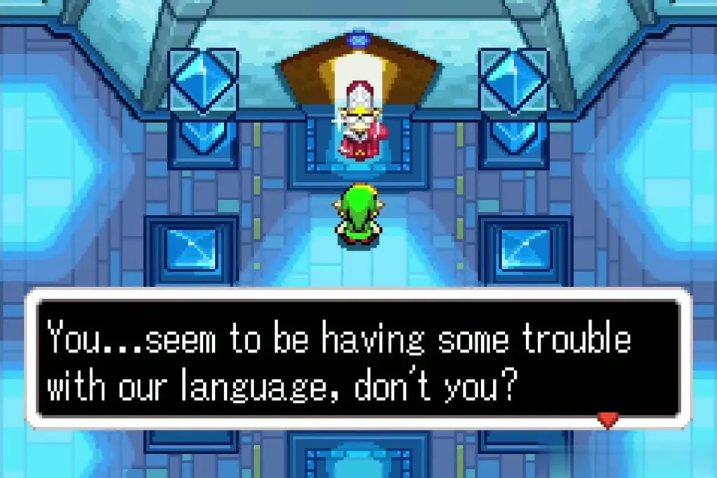 Festari noting that Link has trouble with the Minish language