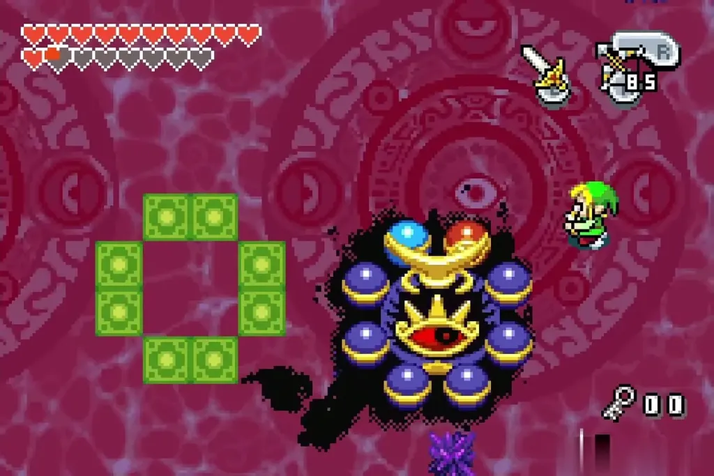 Orb ring with one orb turned blue and one turned red Orb ring with one orb turned blue and one turned red