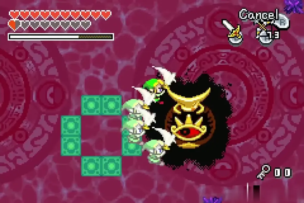Four Links hitting Vaati's exposed body eye Four Links hitting Vaati's exposed body eye