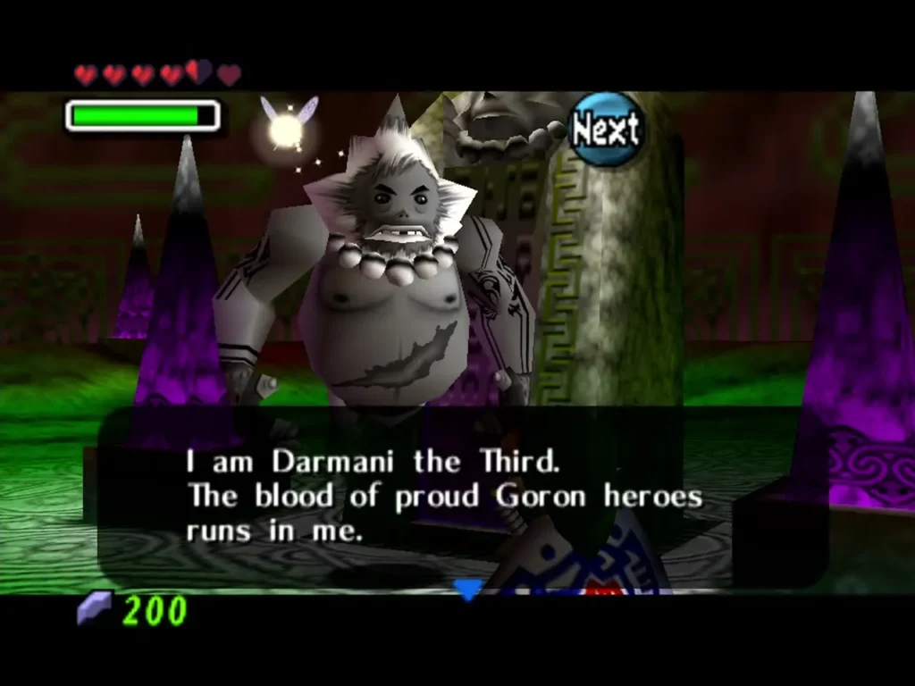 Darmani III's ghost in the Goron Graveyard saying he is Darmani the Third, a proud Goron hero Darmani III's ghost in the Goron Graveyard saying he is Darmani the Third, a proud Goron hero