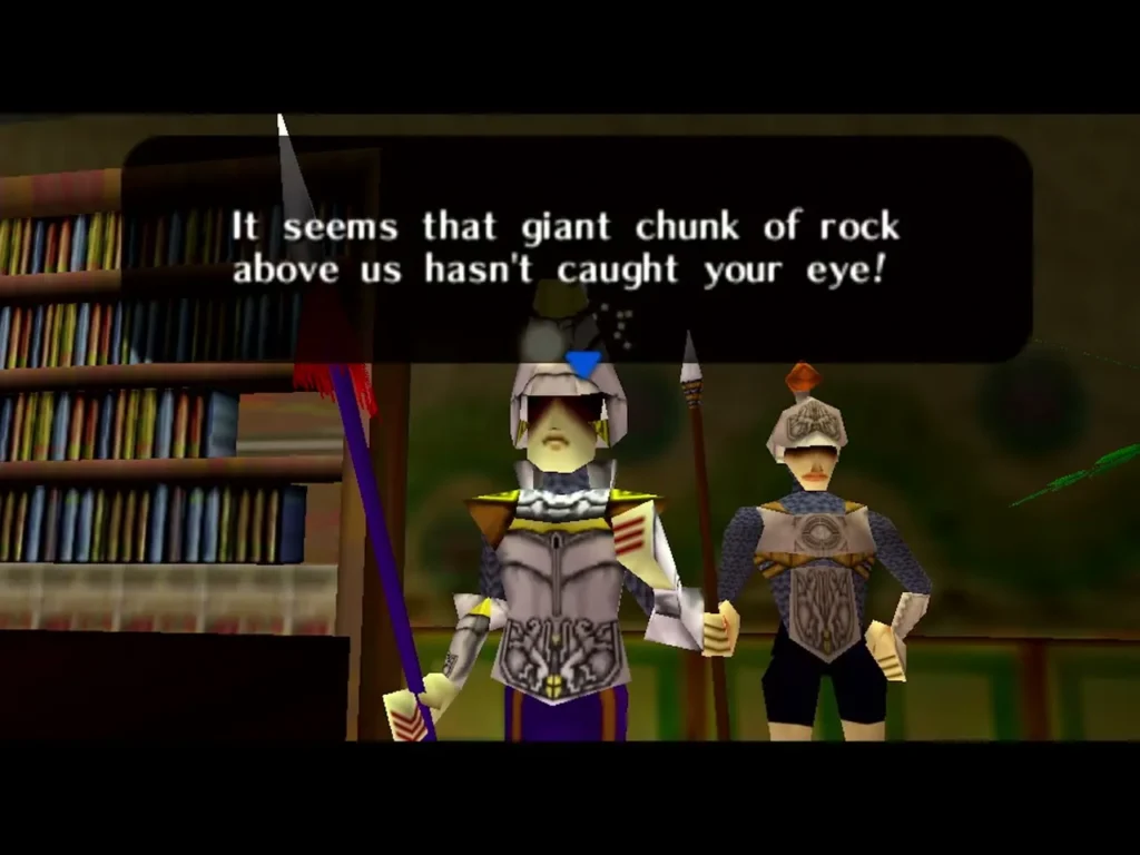Captain Viscen in sunglasses telling the Mayor's meeting a giant chunk of rock above the town has not caught their eye Captain Viscen in sunglasses telling the Mayor's meeting a giant chunk of rock above the town has not caught their eye