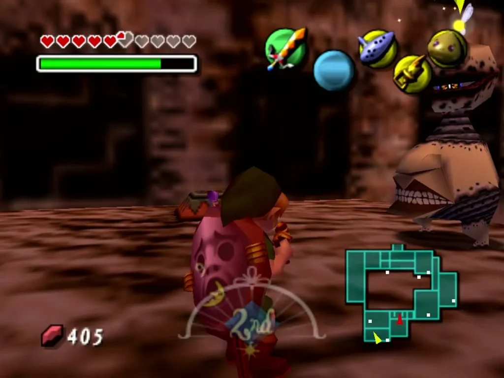 An Eyegore stands in a Stone Tower Temple room with its mouth open as Link faces it An Eyegore stands in a Stone Tower Temple room with its mouth open as Link faces it