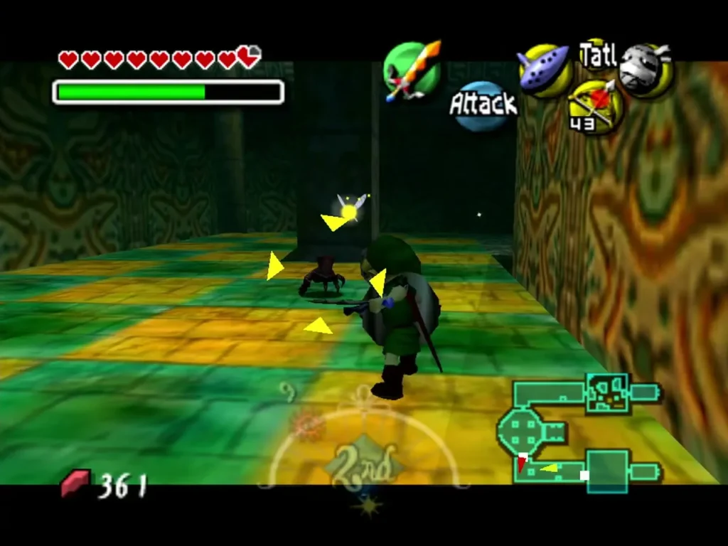 A small Floormaster hand scuttles across the tiles toward Link in the Ancient Castle of Ikana A small Floormaster hand scuttles across the tiles toward Link in the Ancient Castle of Ikana