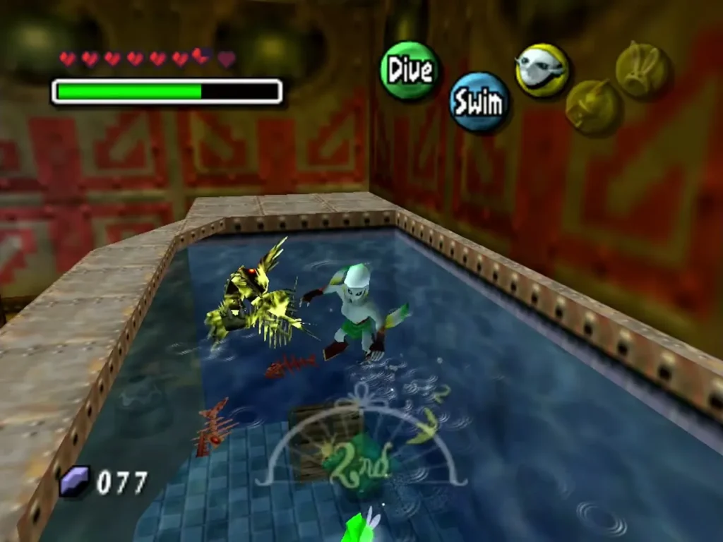 Zora Link in the fortress tank with a Desbreko crackling with electricity beside him Zora Link in the fortress tank with a Desbreko crackling with electricity beside him