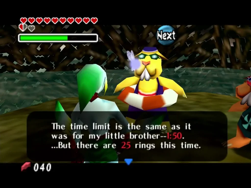 A beaver brother in his life ring explaining the time limit and that there are 25 rings this time A beaver brother in his life ring explaining the time limit and that there are 25 rings this time