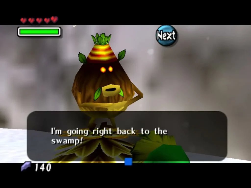 The Business Scrub in Goron Village on his Deku Flower saying he is going right back to the swamp The Business Scrub in Goron Village on his Deku Flower saying he is going right back to the swamp