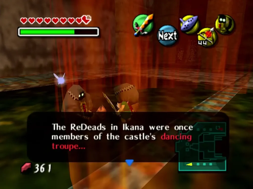 The ReDeads in Ikana were once members of the castle's dancing troupe, as Link wears Garo's Mask The ReDeads in Ikana were once members of the castle's dancing troupe, as Link wears Garo's Mask