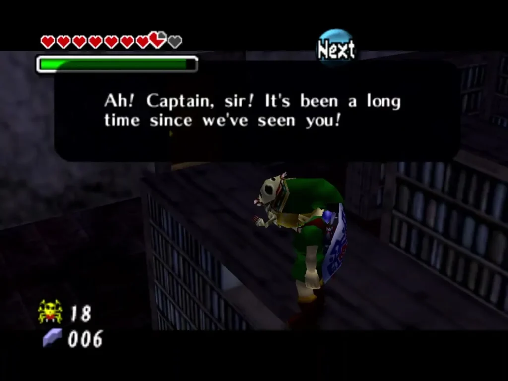 A Stalchild greets Link in the Captain's Hat: it has been a long time since they saw him A Stalchild greets Link in the Captain's Hat: it has been a long time since they saw him