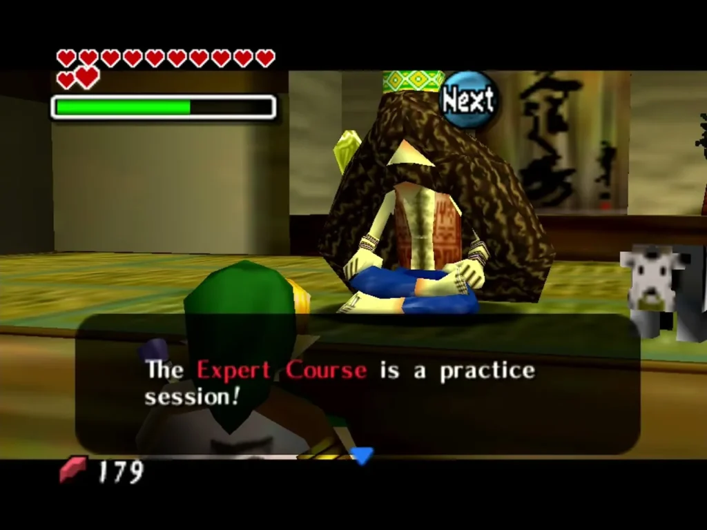 The Swordsman in his practice room says the Expert Course is a practice session The Swordsman in his practice room says the Expert Course is a practice session