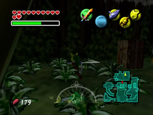 Link in the Keaton Mask cutting through the circle of rustling grass in North Clock Town