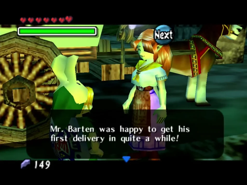 Cremia and Link by the milk cart, the box saying Mr. Barten was happy to get his first delivery
