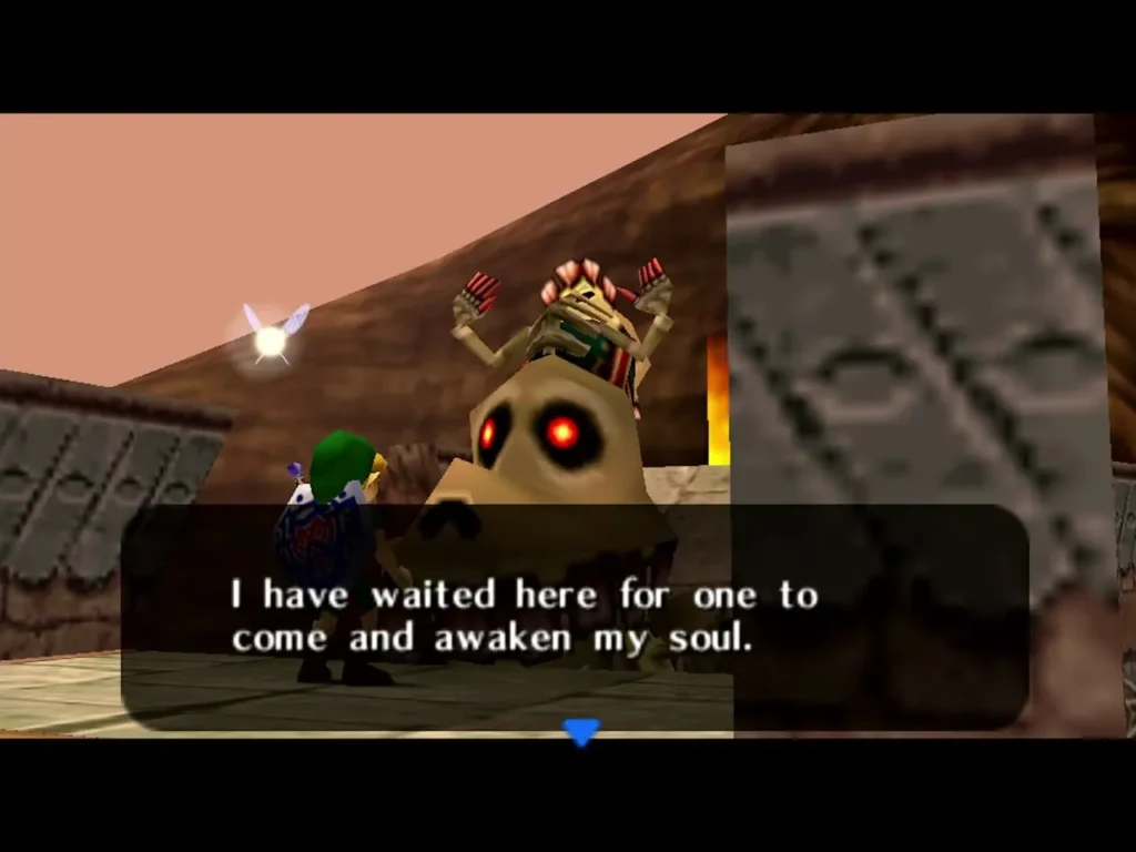 Captain Keeta's spirit in the graveyard flames tells Link he has waited here for someone to awaken his soul
