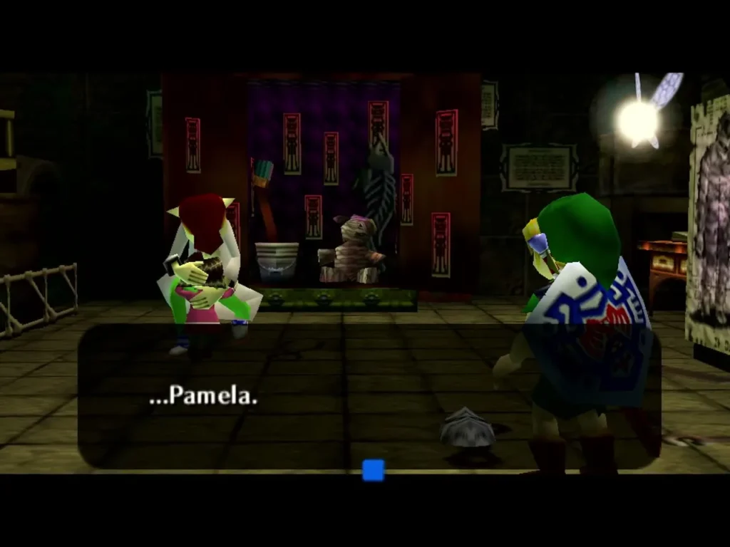 Link and Pamela in the Music Box House in Ikana Canyon