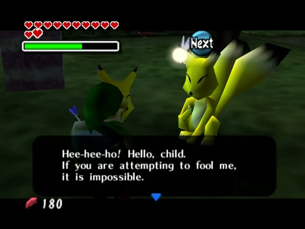 The Keaton fox tells Link that fooling it is impossible The Keaton fox tells Link that fooling it is impossible