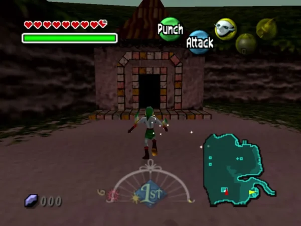 Link running up to the Oceanside Spider House doorway on the Great Bay Coast Link running up to the Oceanside Spider House doorway on the Great Bay Coast