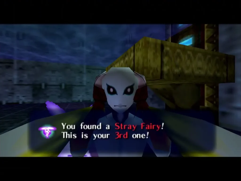 Zora Link grabs the freed Stray Fairy as the box confirms it was found Zora Link grabs the freed Stray Fairy as the box confirms it was found
