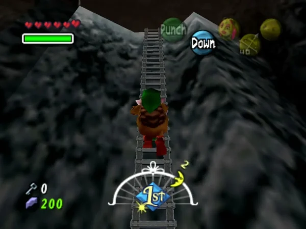 Goron Link climbing a ladder in Snowhead Temple Goron Link climbing a ladder in Snowhead Temple