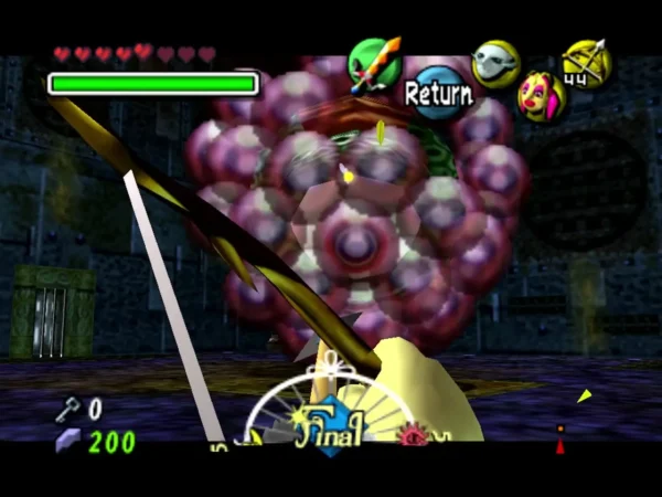 Wart's large central eye surrounded by pink orbiting eyes in Great Bay Temple Wart's large central eye surrounded by pink orbiting eyes in Great Bay Temple