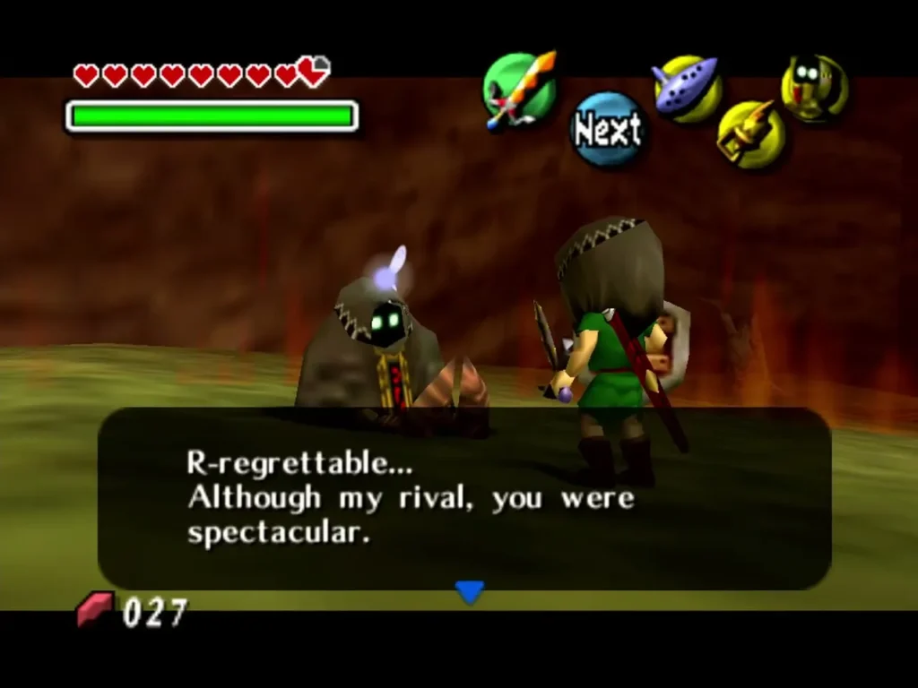 The defeated Garo kneels and admits that Link was spectacular The defeated Garo kneels and admits that Link was spectacular