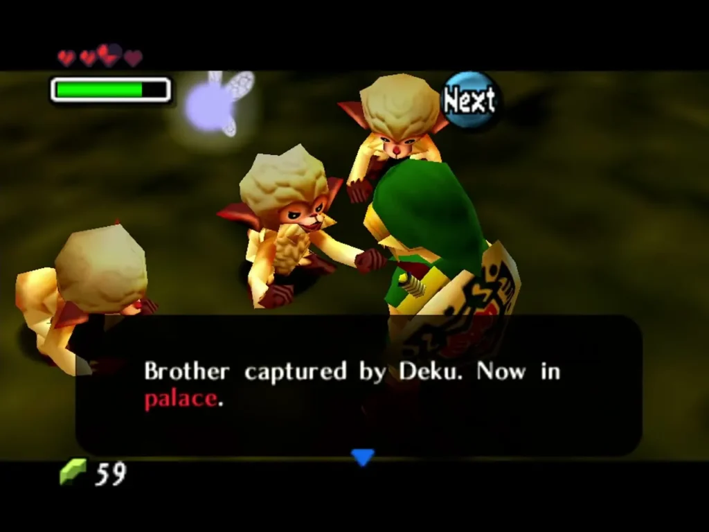 Message saying the monkeys' brother was captured and taken to the palace