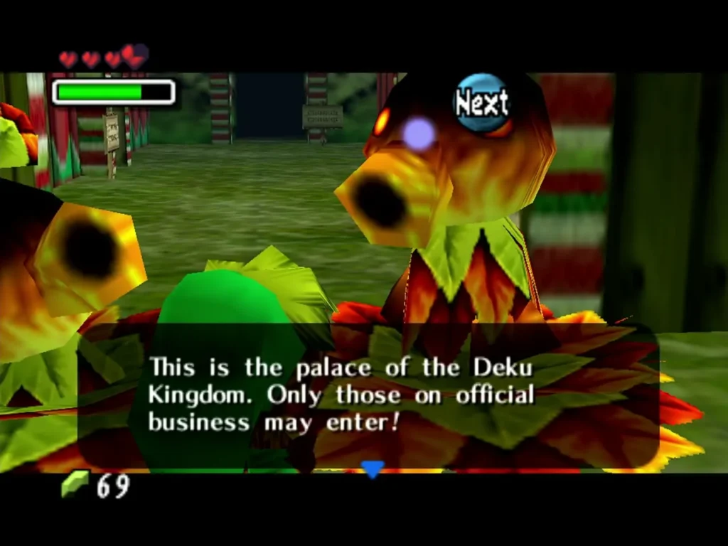 Deku palace guard saying only those on official business may enter