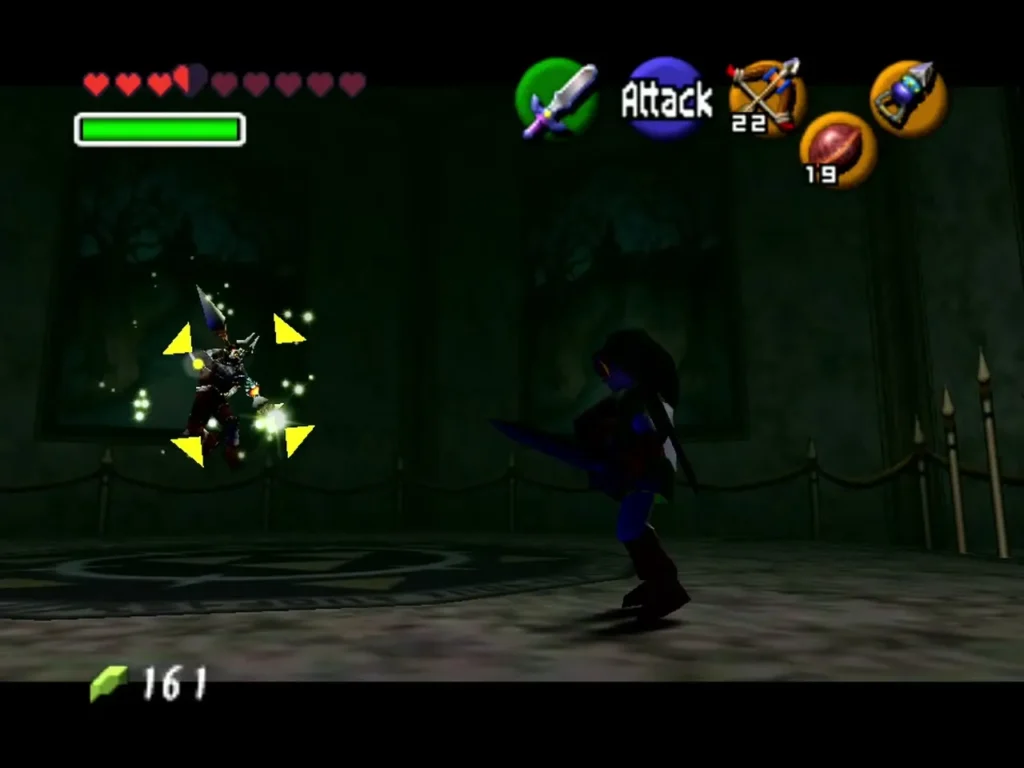 Link hitting an energy ball back toward Phantom Ganon with his sword