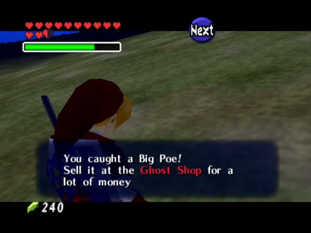 Link with the 'You caught a Big Poe!' box that says to sell it at the Ghost Shop Link with the 'You caught a Big Poe!' box that says to sell it at the Ghost Shop