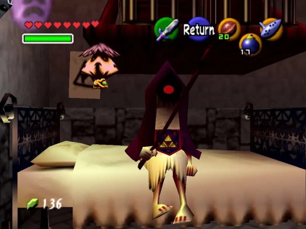 The Poe Collector standing beside a bed in the Ghost Shop where Big Poe souls are sold The Poe Collector standing beside a bed in the Ghost Shop where Big Poe souls are sold