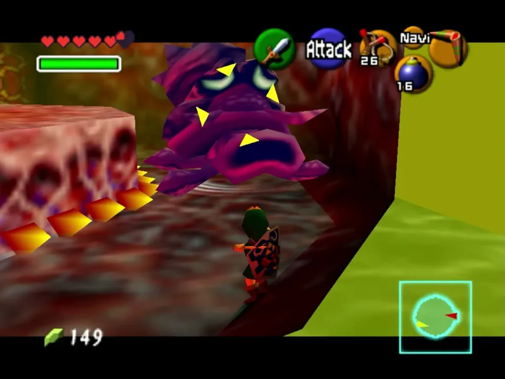 Purple Big Octo circling the round platform in Jabu-Jabu's Belly