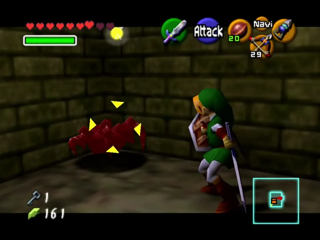 Link beside a red Floormaster hand reaching up from the floor