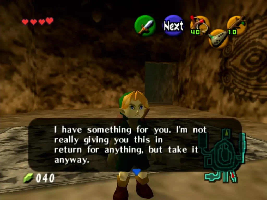 Goron elder telling Link he will give him the Goron's Bracelet anyway Goron elder telling Link he will give him the Goron's Bracelet anyway