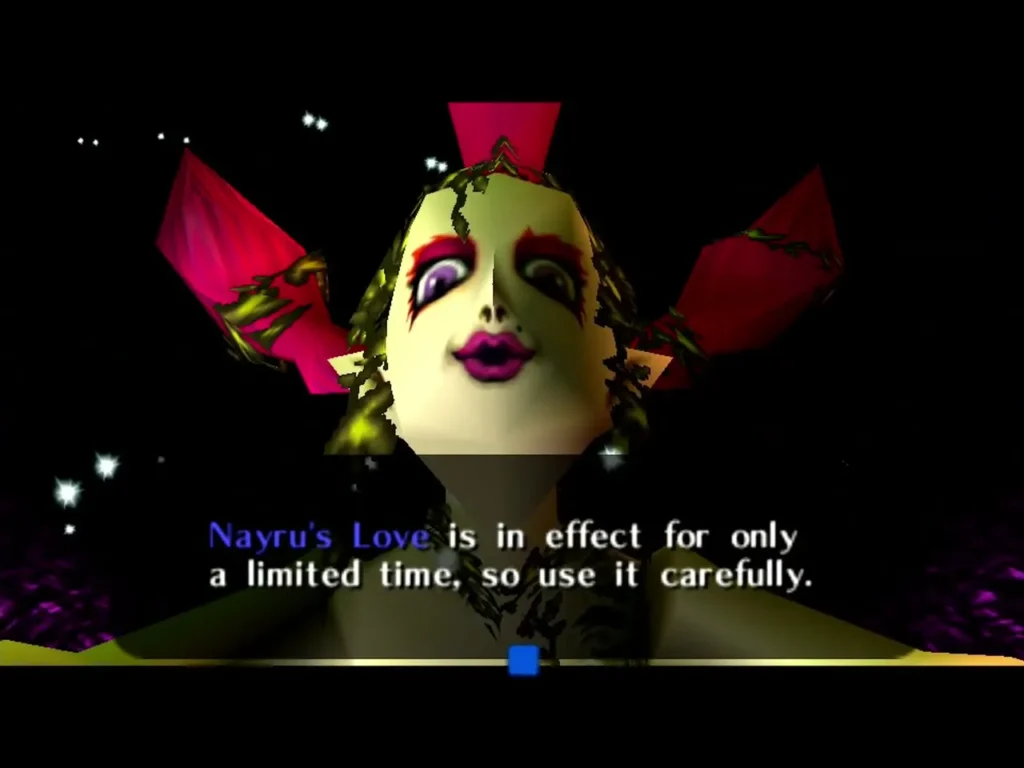 Great Fairy of Magic explaining Nayru's Love in its full text box Great Fairy of Magic explaining Nayru's Love in its full text box