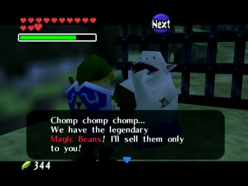 The Business Scrub in Zora's River offering to sell Link the legendary Magic Beans The Business Scrub in Zora's River offering to sell Link the legendary Magic Beans