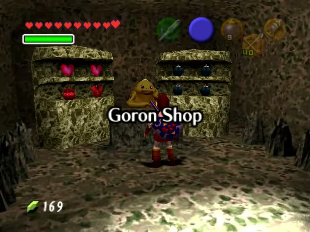 Adult Link at the Goron Shop in Goron City Adult Link at the Goron Shop in Goron City