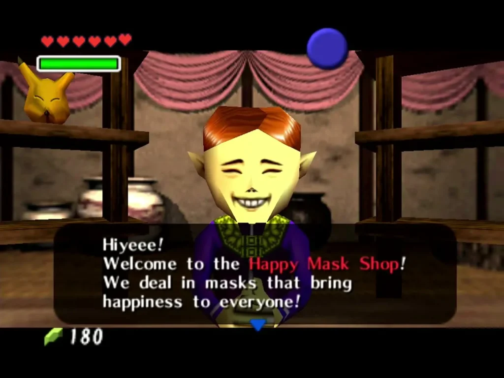 Happy Mask Shop Salesman welcoming Link to the shop Happy Mask Shop Salesman welcoming Link to the shop