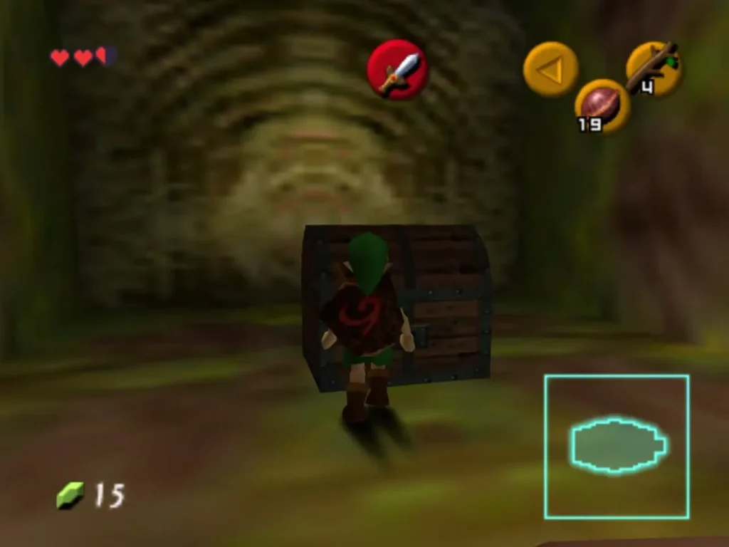 Link beside the chest that appeared in the side alcove Link beside the chest that appeared in the side alcove