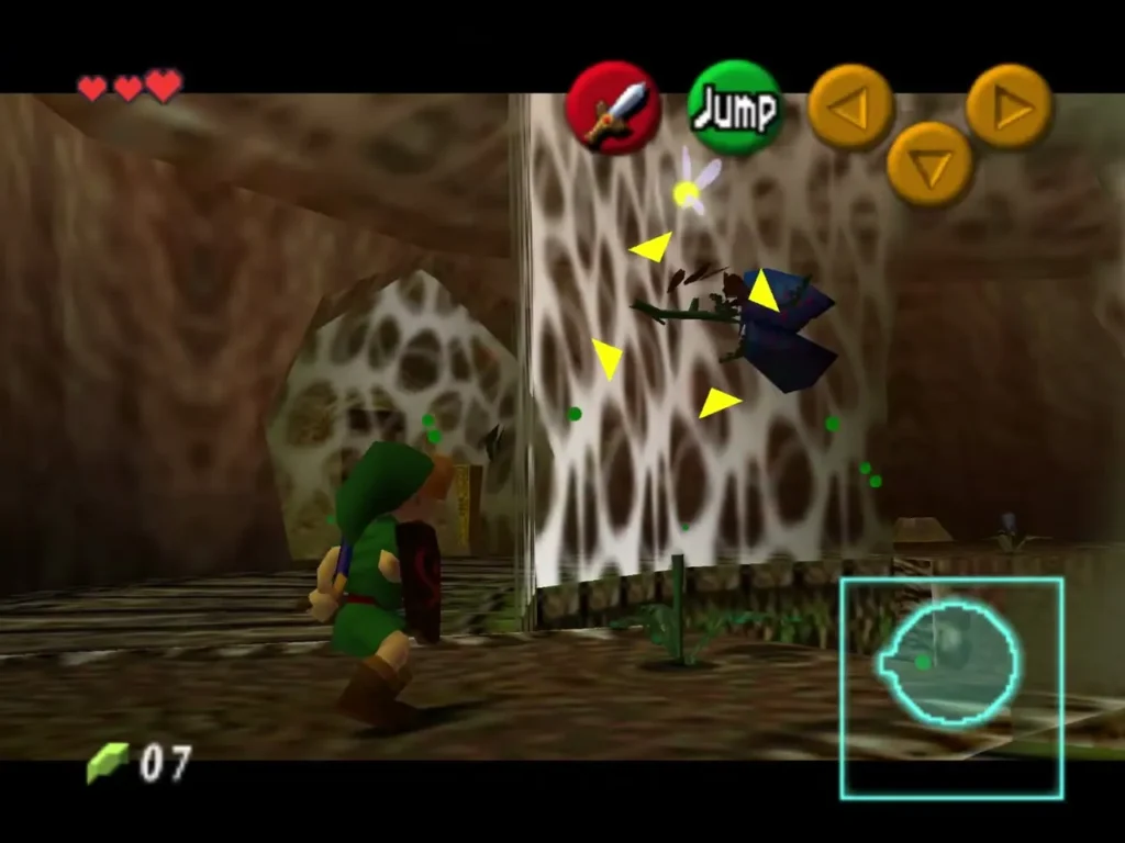 A Keese flying near Link beside the web-covered wall on the upper floor A Keese flying near Link beside the web-covered wall on the upper floor