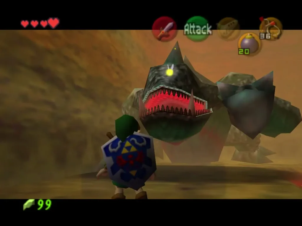 King Dodongo opening his mouth wide to inhale before breathing fire