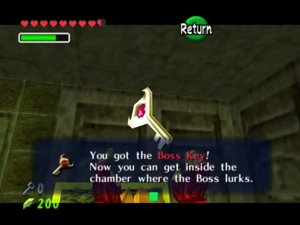 The Boss Key floats above the You got the Boss Key message box