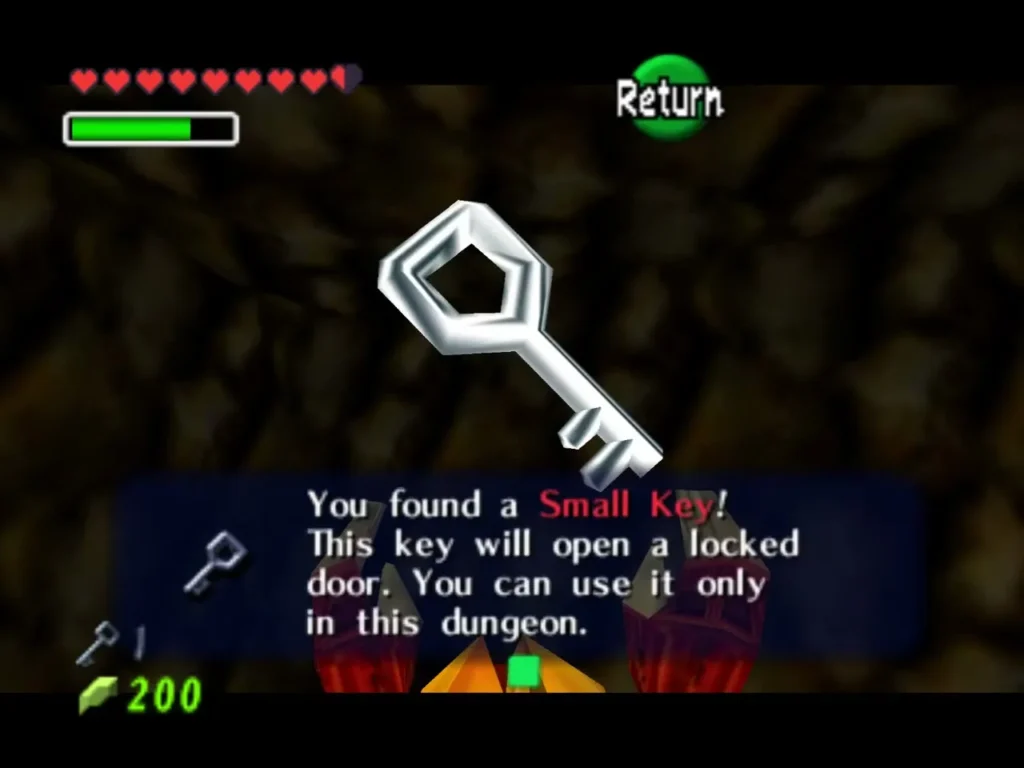 The Small Key is shown with the You found a Small Key message box fully typed