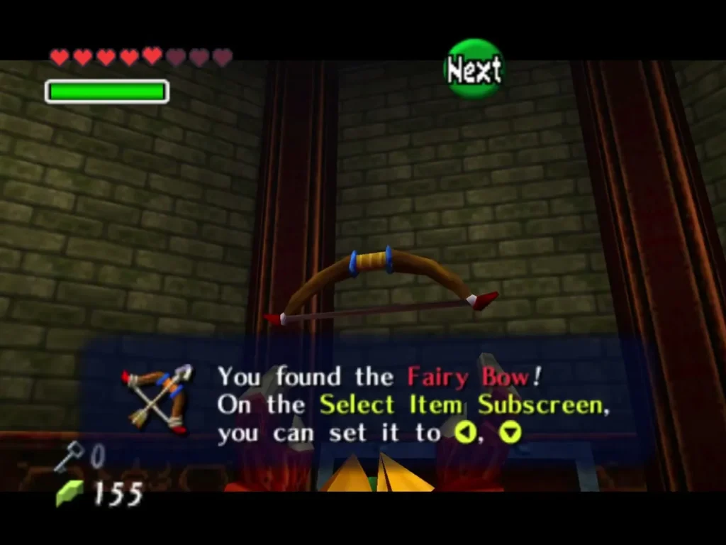 Box announcing the Fairy Bow and its Select Item Subscreen setting