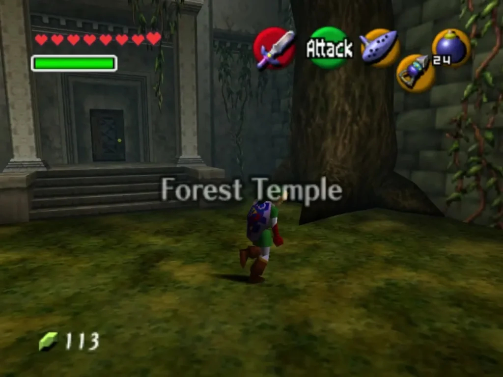 Link below the temple door under the Forest Temple name card
