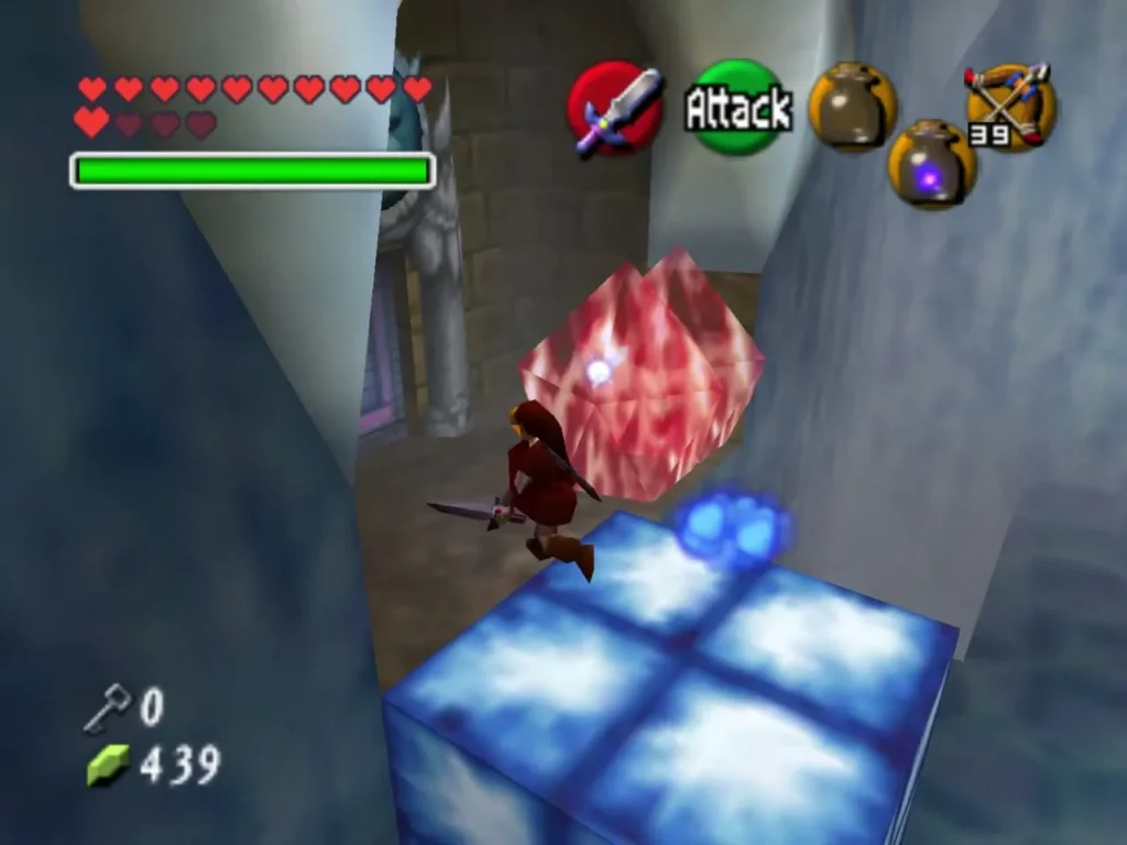 Blue Fire burning on a blue ice block beside a red ice crystal Blue Fire burning on a blue ice block beside a red ice crystal