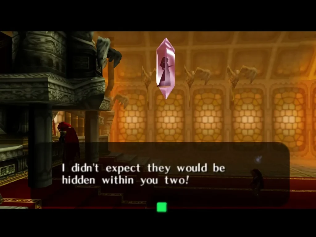 Dialog box where Ganondorf says I didn't expect they would be hidden within you two Dialog box where Ganondorf says I didn't expect they would be hidden within you two