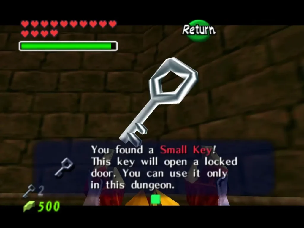 Small Key item box with the key counter rising to two Small Key item box with the key counter rising to two
