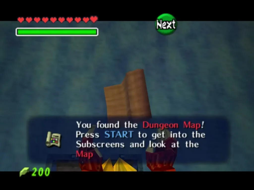 Dungeon Map item box with the full message about the Subscreens Dungeon Map item box with the full message about the Subscreens