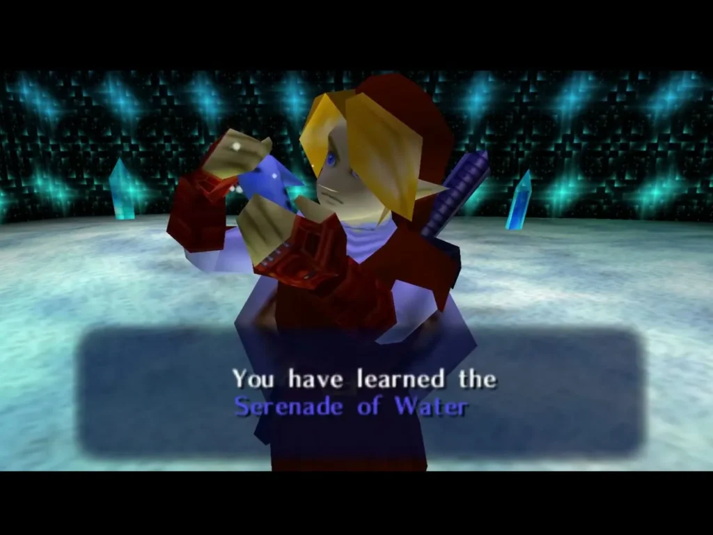 Link with the Ocarina after learning the Serenade of Water Link with the Ocarina after learning the Serenade of Water