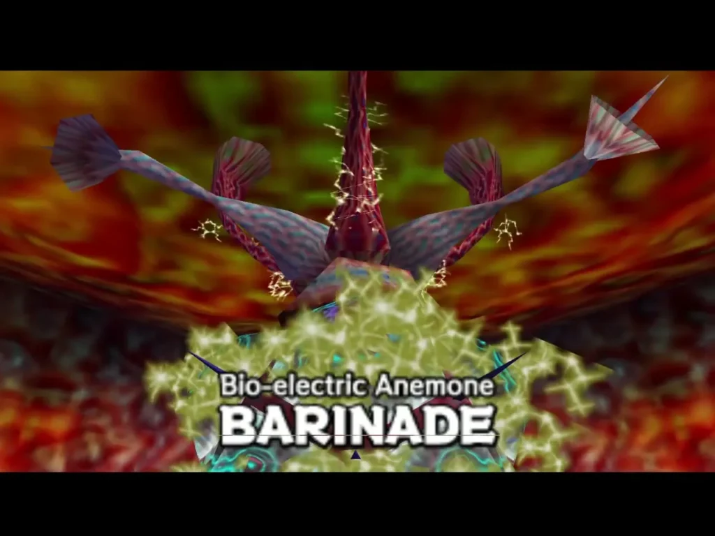 The Bio-electric Anemone BARINADE title card over the boss The Bio-electric Anemone BARINADE title card over the boss