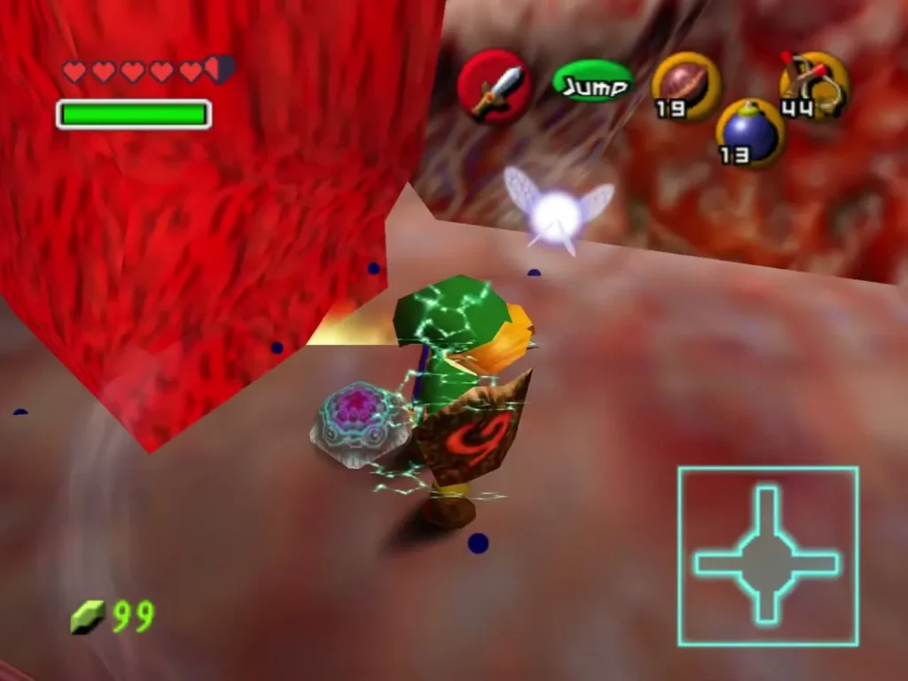 Link being shocked by a purple Biri jellyfish Link being shocked by a purple Biri jellyfish