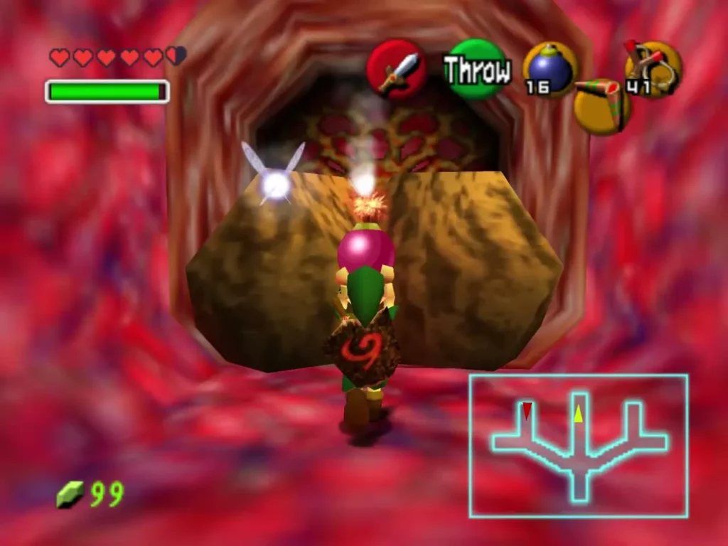 Link holding a Bomb overhead in front of a boulder Link holding a Bomb overhead in front of a boulder